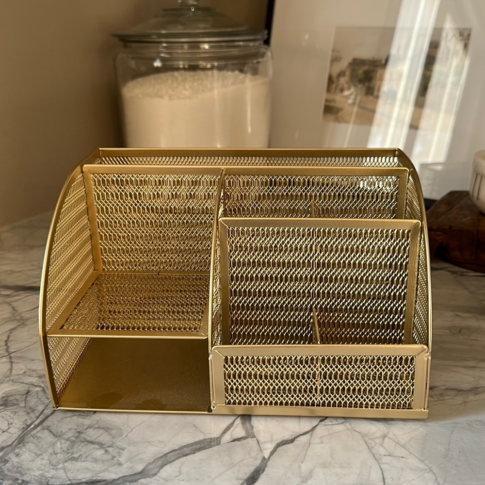 Gold Desk Organizer